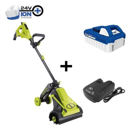 SUN JOE 24V iON+ 800-RPM Cordless 12in Patio/Surface Cleaner Kit w/Battery, Quick Charger 24V-PSC